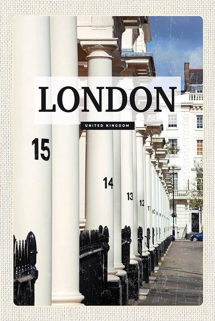 Holzschild 18x12 cm London United Kingdom Stadt Retro Bildmotiv Reisemotiv Abenteuer Reisen