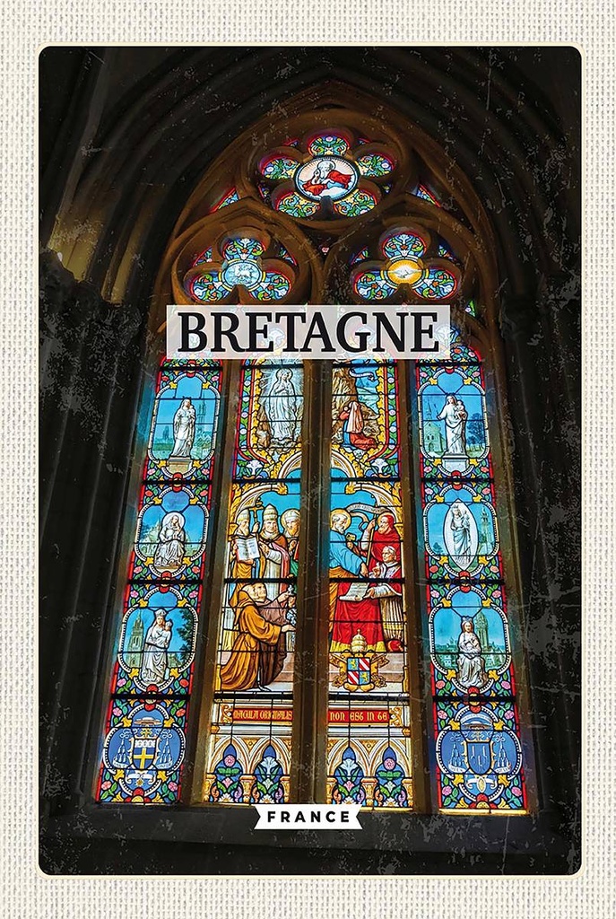 Holzschild 18x12 cm Bretagne France Kapelle Reiseziel Bildmotiv Reisemotiv Abenteuer Reisen