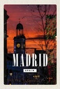 Holzschild 18x12 cm Madrid Spain Sonnenuntergang Bildmotiv Reisemotiv Abenteuer Reisen