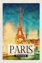Holzschild 18x12 cm Paris Frankreich Eiffelturm Kunst