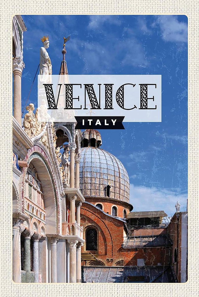 Holzschild 18x12 cm Venice Italien Architektur Bildmotiv Reisemotiv Abenteuer Reisen