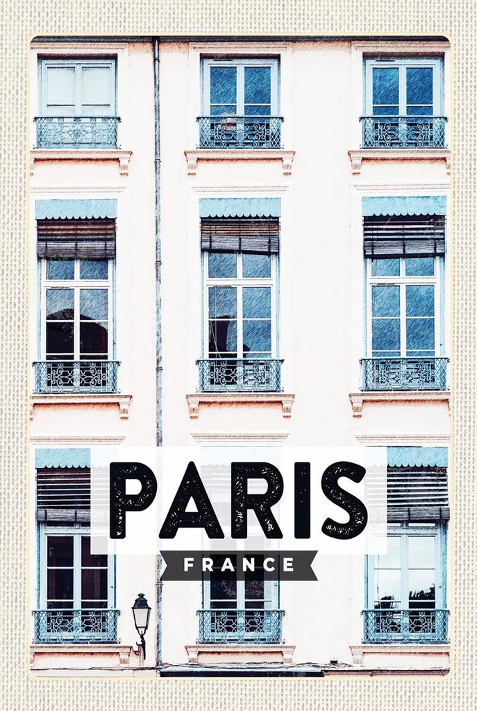 Holzschild 18x12 cm Paris Frankreich Architektur Stadt