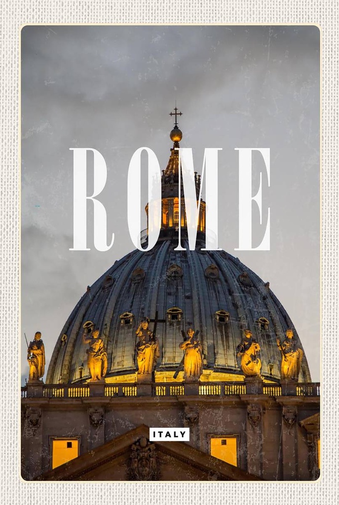 Holzschild 18x12 cm Rom Italien St. Peter's Basilica Bildmotiv Reisemotiv Abenteuer Reisen