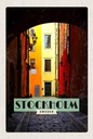 Holzschild 18x12 cm Stockholm Schweden Gasse Reise Bildmotiv Reisemotiv Abenteuer Reisen
