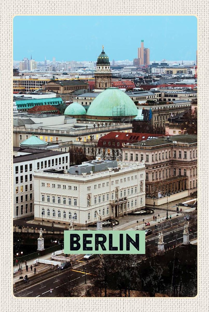 Holzschild 18x12 cm Berlin Deutschland Aussicht Bildmotiv Reisemotiv Abenteuer Reisen