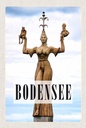 Holzschild 18x12 cm Bodensee Deutschland Statue Frau Bildmotiv Reisemotiv Abenteuer Reisen