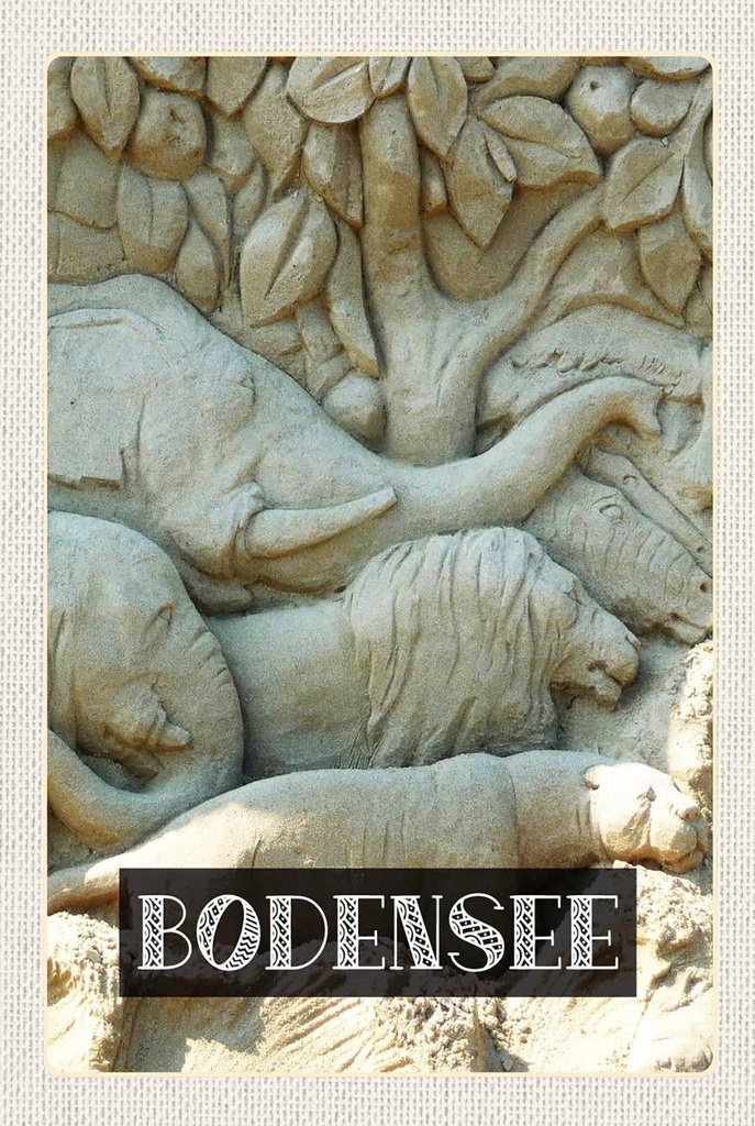 Holzschild 18x12 cm Bodensee Deutschland Tiere Statue Bildmotiv Reisemotiv Abenteuer Reisen