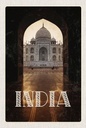 Holzschild 18x12 cm Indien Tempel Hinduismus Neu Delhi Bildmotiv Reisemotiv Abenteuer Reisen