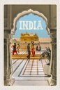 Holzschild 18x12 cm Indien Goldener Tempel Amritsar Bildmotiv Reisemotiv Abenteuer Reisen