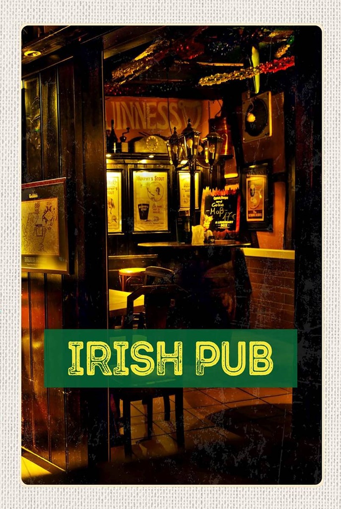 Holzschild 18x12 cm Irland Kneipe Irisches Pub Bier
