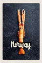 Holzschild 18x12 cm Norwegen Fischgerichte Krabben