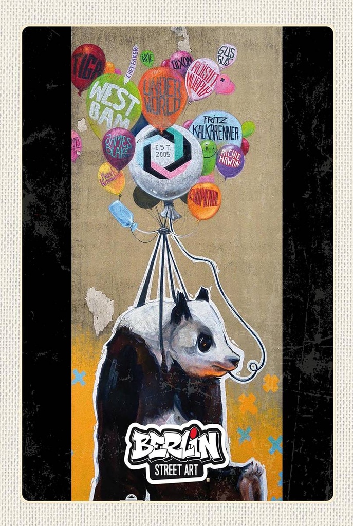Holzschild 18x12 cm Berliner Bär Knut Wappen Graffiti Trip Bildmotiv Reisemotiv Abenteuer Reisen