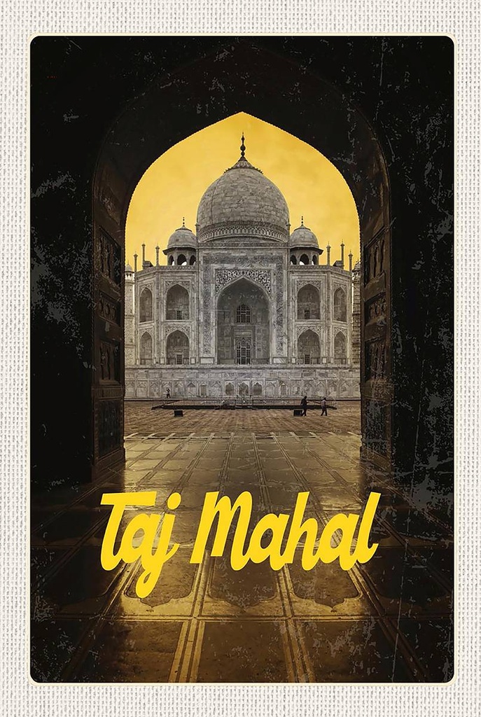 Holzschild 18x12 cm Indien Taj Mahal Kultur Religion Bildmotiv Reisemotiv Abenteuer Reisen