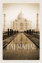 Holzschild 18x12 cm Indien schwarz weiß Taj Mahal Bildmotiv Reisemotiv Abenteuer Reisen