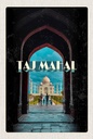 Holzschild 18x12 cm Indien Taj Mahal Menschen Muslime Bildmotiv Reisemotiv Abenteuer Reisen
