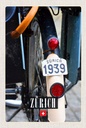 Holzschild 18x12 cm Zürich Fahrrad 1939 Europa Bildmotiv Reisemotiv Abenteuer Reisen