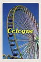 Holzschild 18x12 cm Köln Kirmes Riesenrad Autoskooter Bildmotiv Reisemotiv Abenteuer Reisen