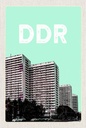 Holzschild 18x12 cm Deutschland DDR Zeit Hochhäuser Krieg Bildmotiv Reisemotiv Abenteuer Reisen