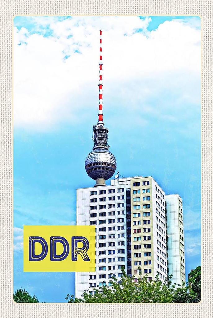 Holzschild 18x12 cm Berlin Trip Fernsehturm DDR Bildmotiv Reisemotiv Abenteuer Reisen