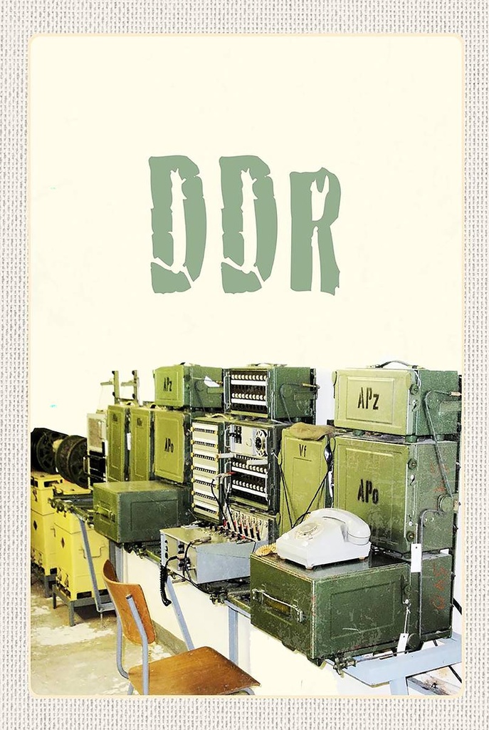Holzschild 18x12 cm Berlin Deutschland DDR Telefon abhören Bildmotiv Reisemotiv Abenteuer Reisen