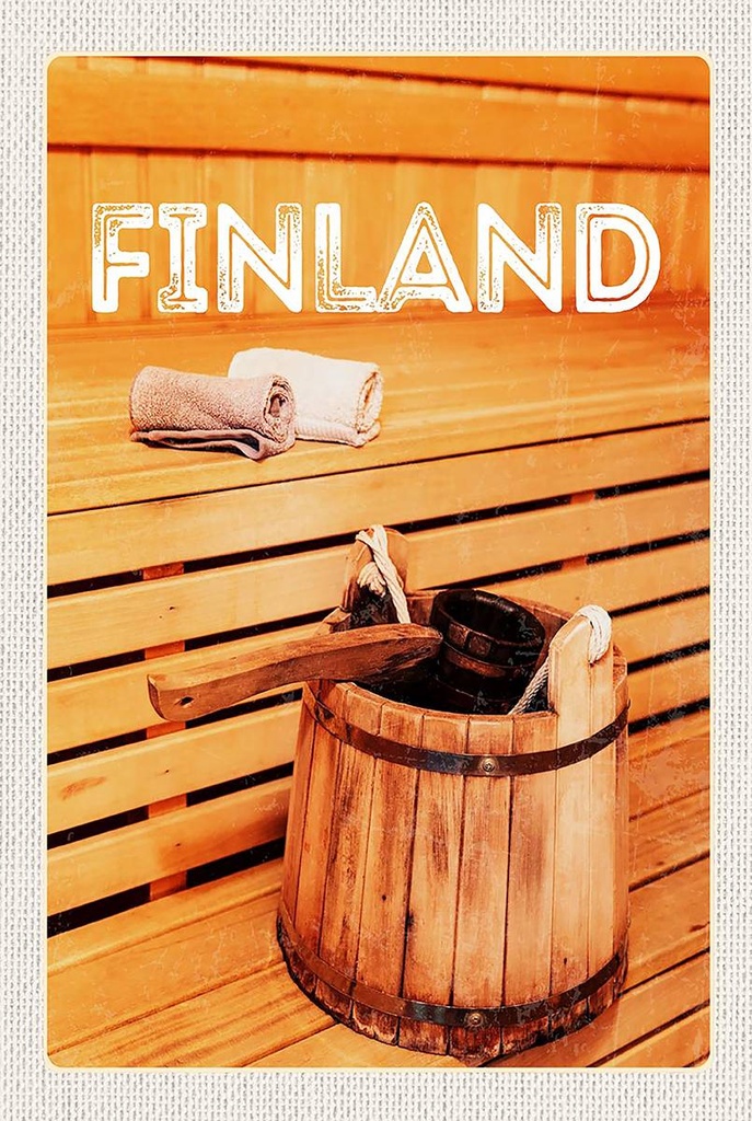 Holzschild 18x12 cm Dänemark Sauna Erholung Saunazubehör Bildmotiv Reisemotiv Abenteuer Reisen
