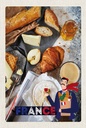 Holzschild 18x12 cm Frankreich Camembert Croissant Birne
