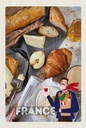Holzschild 18x12 cm Frankreich Camembert Croissant Birne