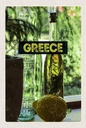 Holzschild 18x12 cm Greece Griechenland Flaschen Bildmotiv Reisemotiv Abenteuer Reisen