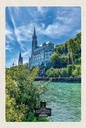 Holzschild 18x12 cm Frankreich Lourdes Meer Kirche