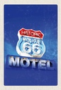 Holzschild 18x12 cm Amerika USA Route 66 Historic Motel Bildmotiv Reisemotiv