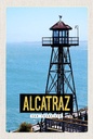 Holzschild 18x12 cm San Francisco Alcatraz Meer Turm Bildmotiv Reisemotiv Abenteuer Reisen