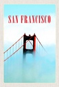 Holzschild 18x12 cm San Francisco Brücke Himmel blau Bildmotiv Reisemotiv Abenteuer Reisen