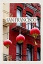 Holzschild 18x12 cm San Fransico Amerika rot China Town Bildmotiv Reisemotiv Abenteuer Reisen