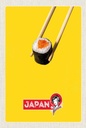 Holzschild 18x12 cm Japan Sushi Stäbchen Fisch Essen Bildmotiv Reisemotiv Abenteuer Reisen