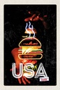 Holzschild 18x12 cm Amerika USA American Bürger Gerichte Bildmotiv Reisemotiv