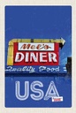 Holzschild 18x12 cm Amerika Meer Diner Restaurant Gericht Bildmotiv Reisemotiv USA