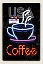Holzschild 18x12 cm USA Amerika Kaffee Tee Kuchen Bildmotiv Reisemotiv Abenteuer Reisen