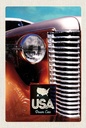 Holzschild 18x12 cm USA Amerika Auto braun Oldtimer Bildmotiv Reisemotiv Abenteuer Reisen