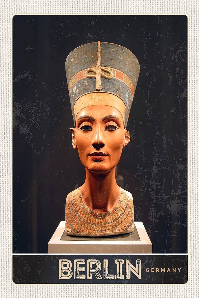 Holzschild 18x12 cm Berlin Deutschland Museum Pharao Bildmotiv Reisemotiv Abenteuer Reisen