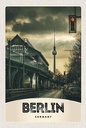 Holzschild 18x12 cm Berlin Deutschland Fernsehturm 90er Bildmotiv Reisemotiv Abenteuer Reisen