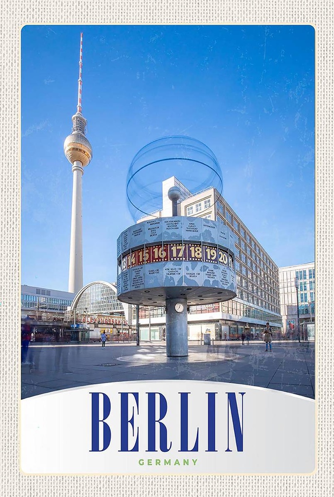 Holzschild 18x12 cm Berlin Deutschland Alexanderplatz Bildmotiv Reisemotiv Abenteuer Reisen