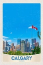 Holzschild 18x12 cm Calgary Kanada Stadt Flagge Bildmotiv Reisemotiv Abenteuer Reisen