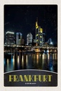 Holzschild 18x12 cm Frankfurt Nacht Brücke Bildmotiv Reisemotiv Abenteuer Reisen