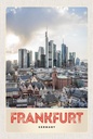 Holzschild 18x12 cm Frankfurt Stadt Hochhäuser Altstadt Bildmotiv Reisemotiv Abenteuer Reisen