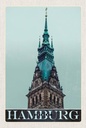 Holzschild 18x12 cm Hamburg Kirche Bildmotiv Reisemotiv Abenteuer Reisen