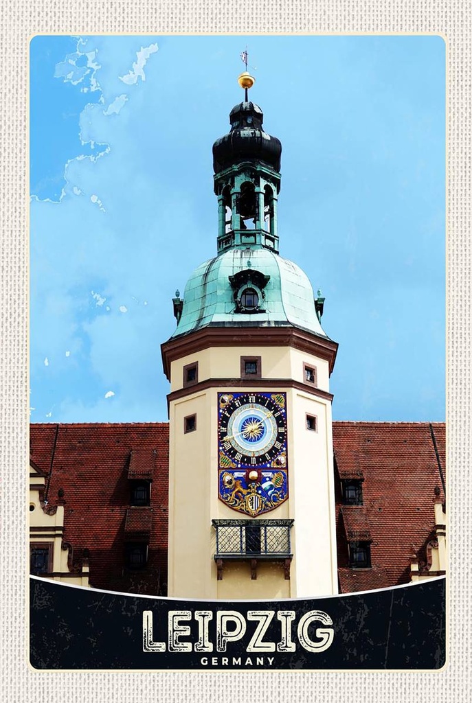 Holzschild 18x12 cm Leipzig Kirche Stadttour Bildmotiv Reisemotiv Abenteuer Reisen