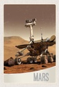 Holzschild 18x12 cm Weltall Mars Rover Curiosity Galaktisch Bildmotiv Reisemotiv Abenteuer Reisen