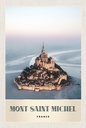 Holzschild 18x12 cm Mont Saint Michel Frankreich Stadt