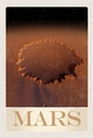Holzschild 18x12 cm Mars Weltraum Abdruck roter Planet Bildmotiv Reisemotiv Abenteuer Reisen
