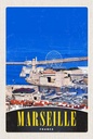Holzschild 18x12 cm Marseille Frankreich Stadt Riesenrad Bildmotiv Reisemotiv Abenteuer Reisen